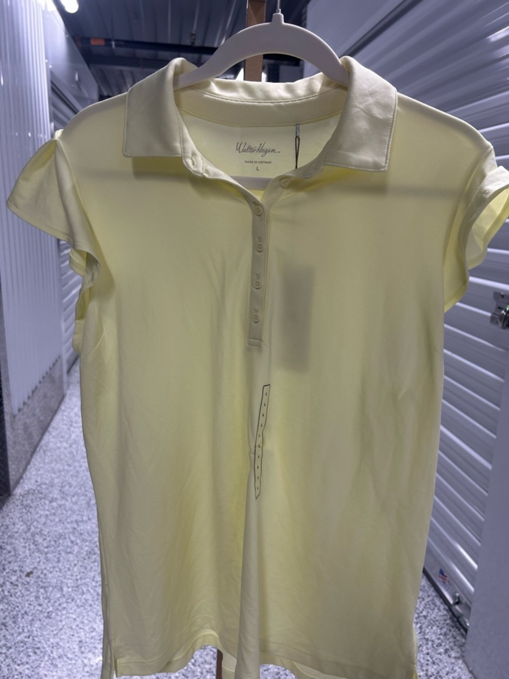 Walter Hagen Women’s Soft Pale Yellow Short-Sleeve Polo